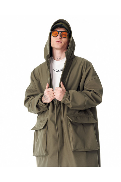 martin valen Men's Waterproof Softshell Long Jacket Khaki