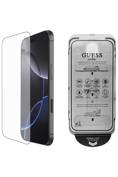 Guess iPhone 16 Case - Classic 2.5D Outline (GUTGP16SBOKGCIT) - Black