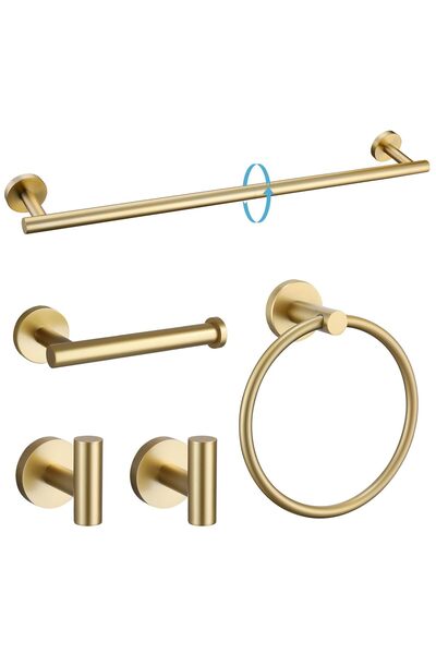 Sumkyle Bathroom Hardware Set 5 Pieces, SUS304 Stainless Steel Towel Bar Set