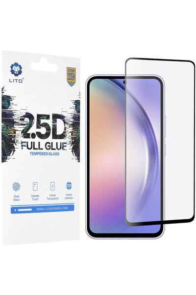 Lito Samsung Galaxy A54 Screen Protector - 2.5D FullGlue Glass - Black