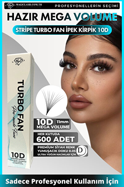 Magic Lash 10D Rus Volume Hazır Demet İpek Kirpik Turbo Fan – 11mm D Kıvrım 6...