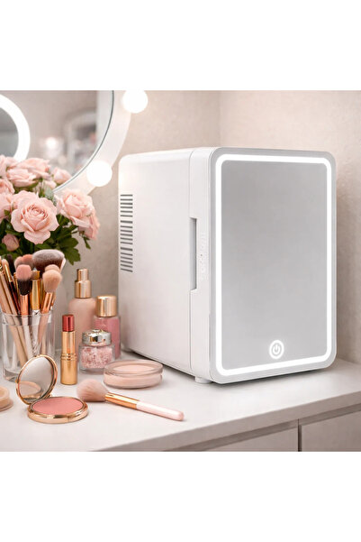 MagExpert Mini Cosmetic Refrigerator 4L with LED Mirror, Cooling and Heating,...