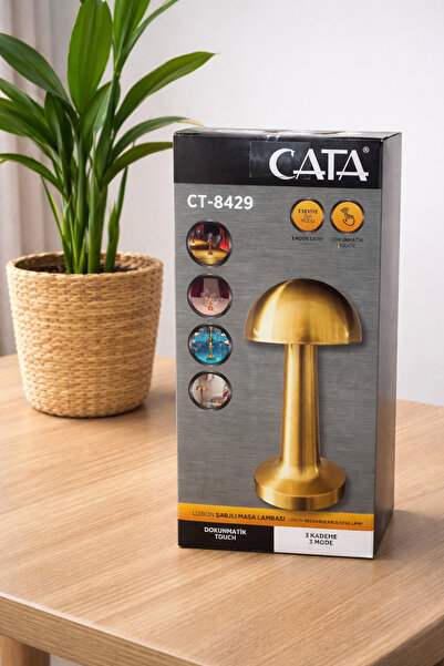 Cata LİZBON ŞARJLI-DOKUNMATİK-3 FARKLI IŞIK MODU-GOLD MASA LAMBASI