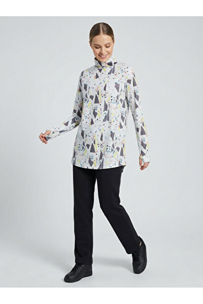 FD SPORTS GYM-FIT Balıkçı Yaka Quick Dry Eşofman Üstü - Desenli