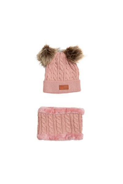 melvelo Set Crochet knitted cap with two detachable moats and a fur scarf, ch...