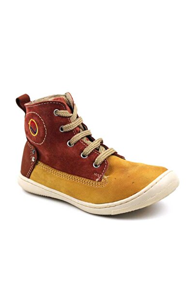 tino Children's high boots, made of natural Leather , with sewn sole 3144-YEL...