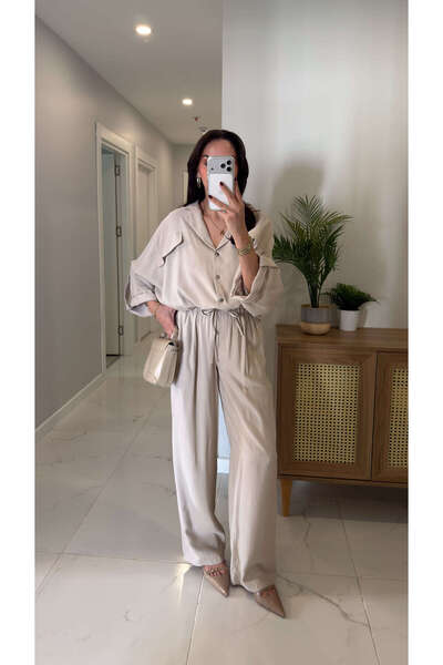 BİRCANÇİL Frens Stone Textile Pants Set