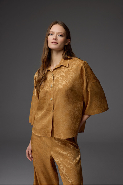 BONJOUR MADAME Σετ πιτζάμες με γιακά πουκάμισου από βισκόζη ζακάρ BM-1806