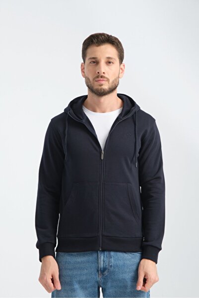 Shooter Sportswear سويت شيرت رجالي باللون الأزرق الداكن بثلاثة خيوط وبدون ربا...
