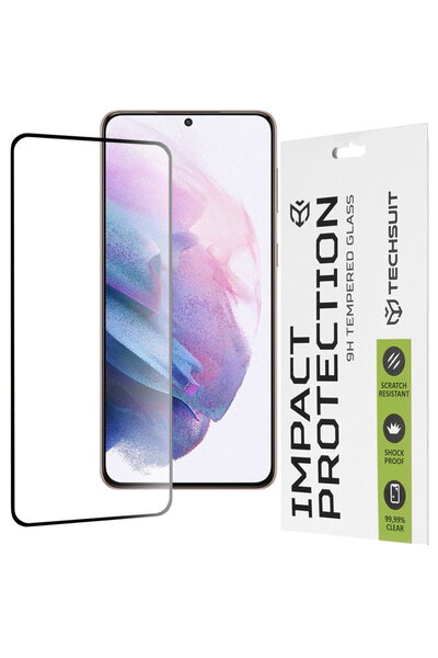 Techsuit Folie pentru Samsung Galaxy S21 Plus 5G - 111D Full Cover / Sticlă c...