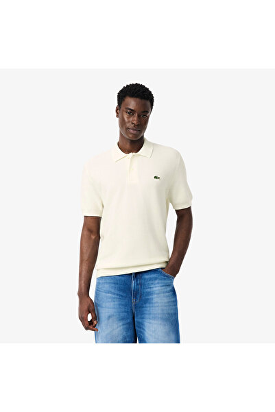 Lacoste Erkek Classic Fit Kısa Kollu Polo Yaka Krem Triko