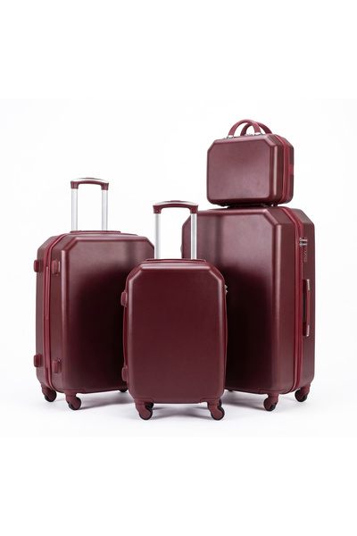 ASFAR 4 PCS ABS Travel Luggage Set 14-20-24-28 Inch Suitcase Spinner Wheels T...