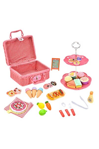Saule Çocuklar İçin 43 Parça Renkli Piknik & Tatlı Servis Seti – Oyuncak Sepe...
