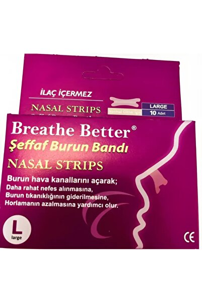 Better Breathe Burun Bandı Şeffaf Large 10'lu