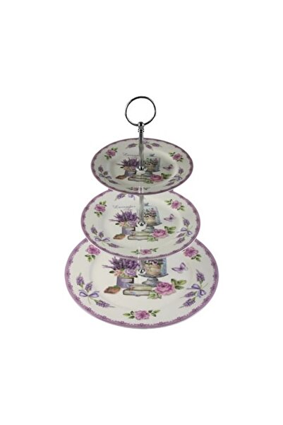Clini 3-Tier Cake Stand Ceramic Lavender Model