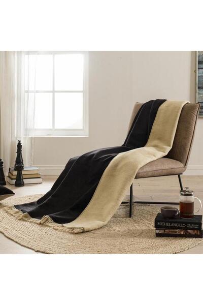 Özdilek pentru o persoană bumbac pătură Negru-Bej