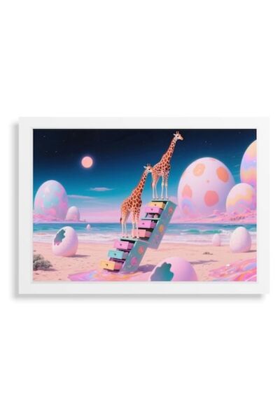 PIM Pictură Girafă Înrămată, Artă Inspirată de Salvador Dali, Decor de Perete...