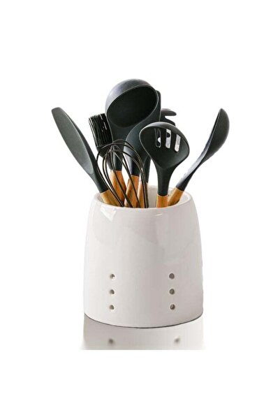 Arabest Ceramic Utensil Crock – Ventilated Countertop Organizer for Spoons & ...
