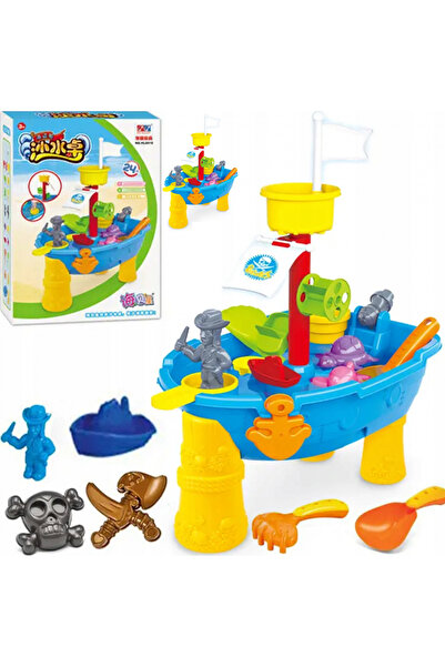 Matadi Masuta de joaca 2in1 cu apa si nisip Pirate Boat cu 24 accesorii, moar...