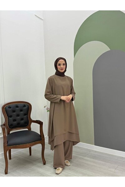 NS Moda Hijab Layered Set Mink-Model 569