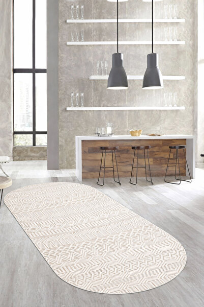 df home Salon Halısı Geometrik İskandinav Eskitmeli Dijital Baskı Yıkanabilir...