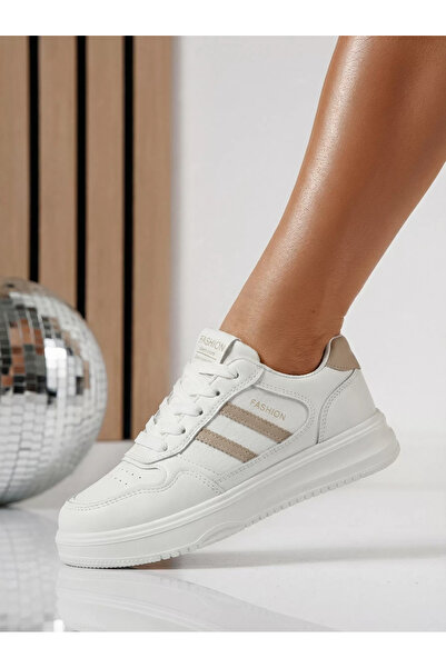 Zaira Women's beige sneakers made of eco- Leather Ekaterina #24498 - 40