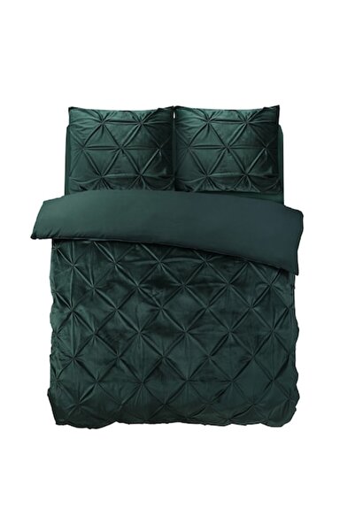 Sleeptime Velvet Pintuck Bed Linen, Green, 200x200 cm