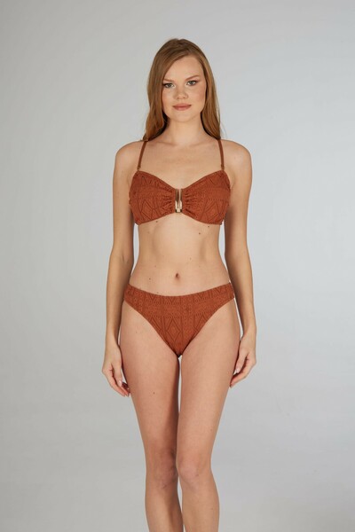 Estiva Women's Brown Concept Strapless Bikini Set with Accessories