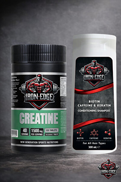 IRON EDGE Creatine 500 (Creatine) 120 Tablets + Shampoo (Per Serving 1500 Mg)...