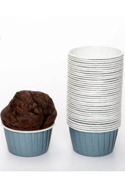 pratikpastacılık Black 50-Piece Cake Mold 6.5x4 Cm Hard Cardboard Muffin Mold...