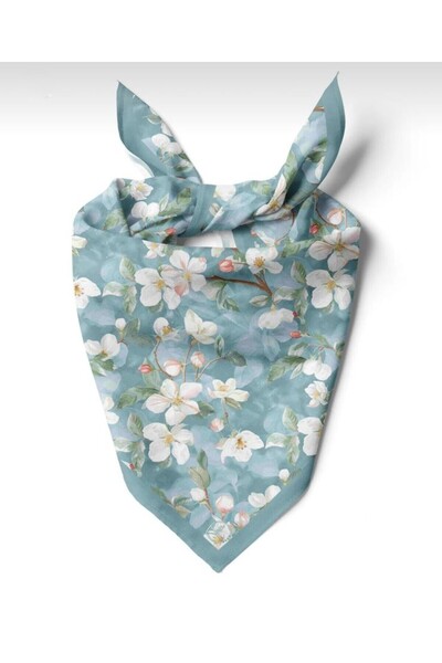 618 CONCEPT 55X55 White Zambaklar Bandana/ Scarf