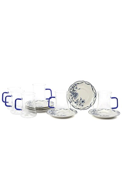Le Atölye Luna Blue 6lı Cam Çay Bardak Seti 180ml