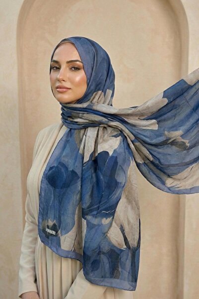 Sultan Eşarp Sultan Patterned Bamboo Kraş Shawl - Tulip Model - Dk05-09
