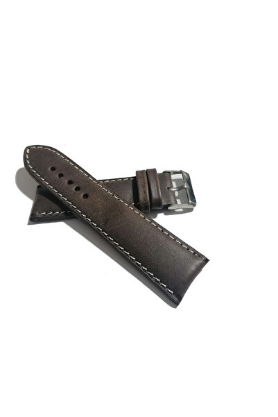 FADO &Hertür Saate &Uygun Genuine Leather 24 mm Dark Coffee Watch Band (451)