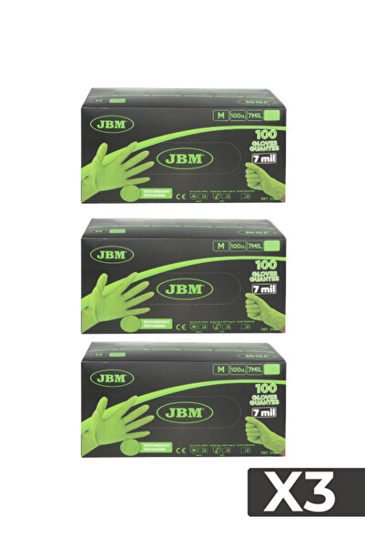 JBM NITRILE GLOVES DIAMOND TEXTURE GREEN COLOR 7.0MIL. SIZE XL. SET OF 100 PCS.