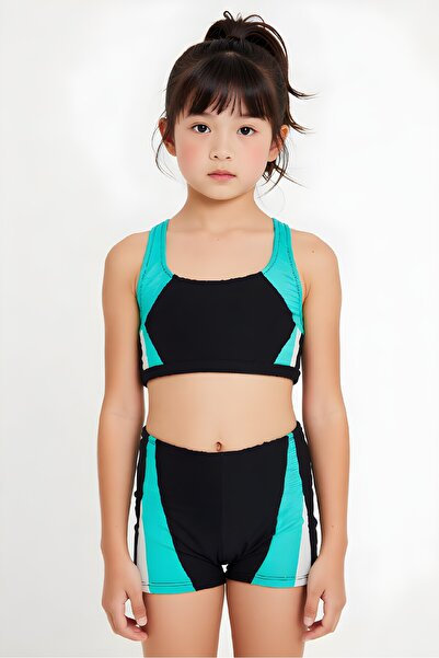 Estiva Girls' Swimmer Bikini Set with Boxer Shorts