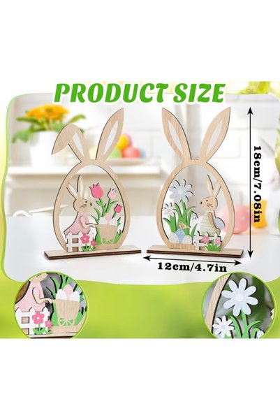 OEM Decoratiune masa iepuras de paste din lemn
