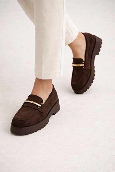 defile ayakkabi Women's Bitter Coffee Suede Loafers