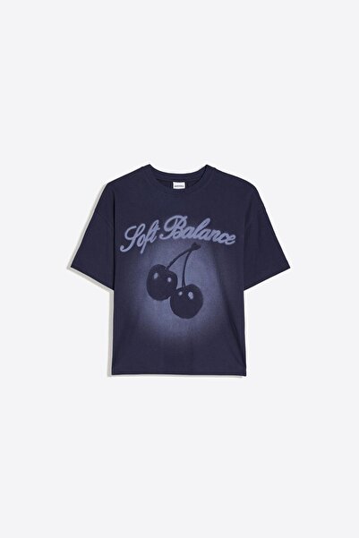 Bershka Kısa kollu oversize baskılı tişört