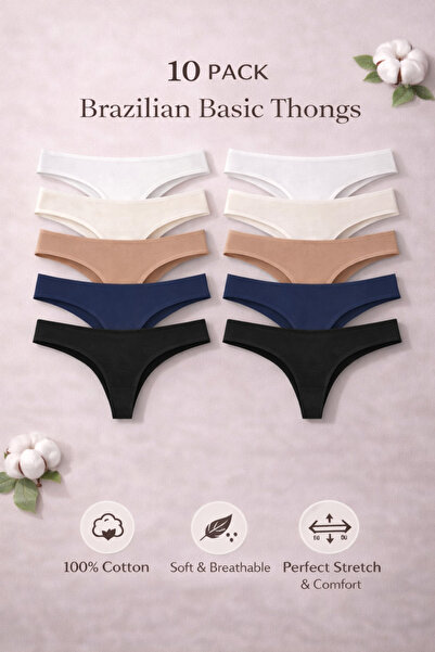 Yohannes Club Chiloți pentru femei, bumbac bucăți Brazilian Mix basic, respir...