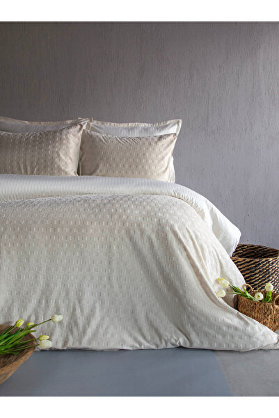 Apricitas HOME مجموعة غطاء لحاف فريد من نوعه من Double Times Ecru