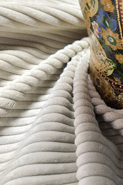 B'DEKOR DÖŞEMELİK KUMAŞ Pati Dostu Fitilli Kadife Koltuk Örtüsü Kumaşı Krem-T...