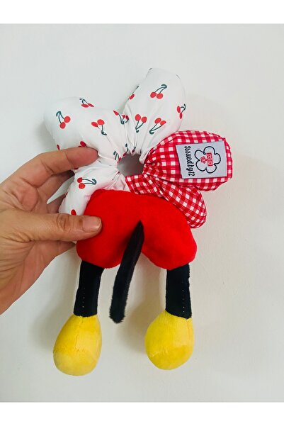 synshop Mickey Flower Puff Floral Fluffy Scrunchies Large Rubber Bun Hair Tie...