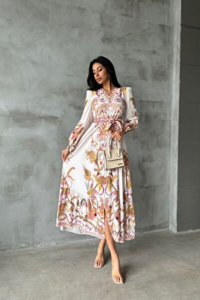 Hiccup Msn Belt Li Printed V-Neck Maxi Dress