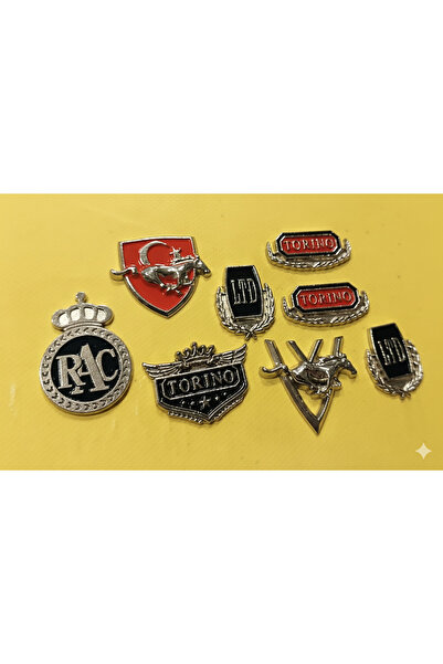 lina oto aksesuar 8 Metal Nuts with Emblem Tape