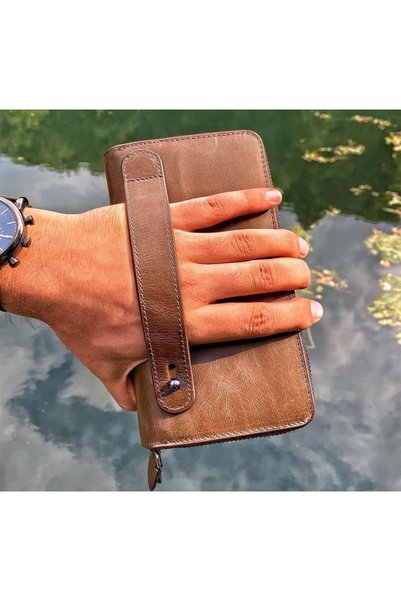 Garbalia Genuine Leather Handbag with Phone Compartment and Money Portfolio, 100% Handmade