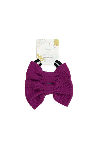 melvelo Set de 2 elastice de păr cu fundă, bebeluși, - Vișiniu