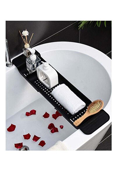 Arabest Expandable Non-slip Bath Caddy Bathtub Tray (Black)