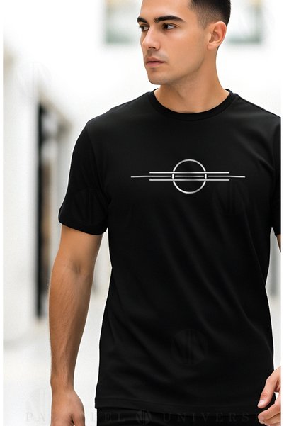 PARUNIV Tricou barbati Minimal Circle, casual, modern