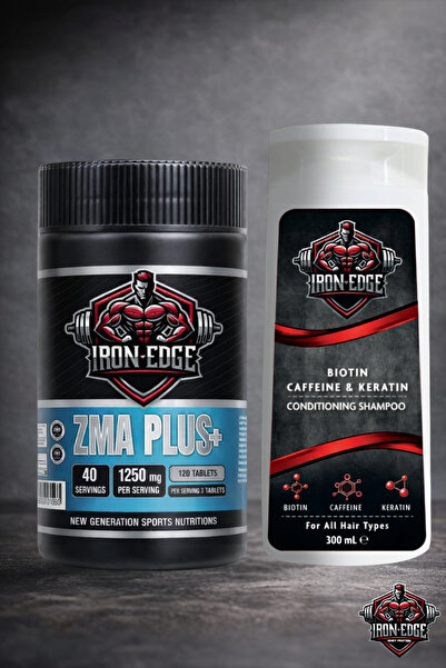 IRON EDGE Zma Plus 120 Tablets + Shampoo (Per Serving 1250 Mg) 40 Servings